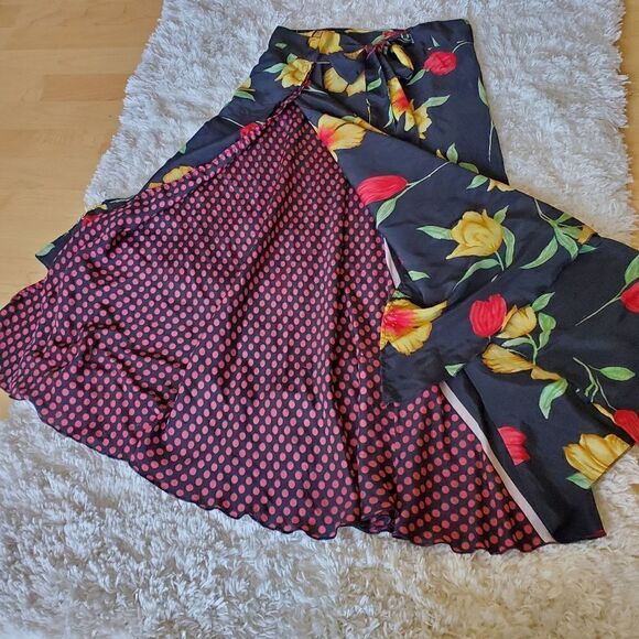 Women's Silk Blend Wrap Maxi Skirt Floral Print Size Medium Hawaiian - Picture 7 of 9